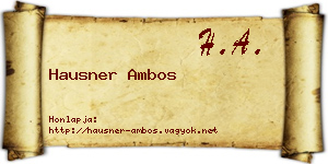 Hausner Ambos névjegykártya
